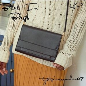 Black Purse Faux Leather summer & rose crossbody NEW